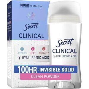 Secret Clinical Strength 100HR Antiperspirant Deodorant Hyaluronic Acid 2.6oz